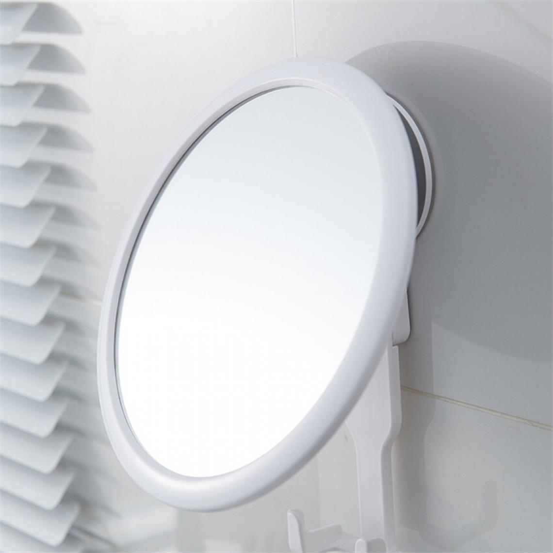 Universal - Perceuse fourneau tournant réglable miroir de salle de bains aspirateur miroir de rasage autocollant miroir de douche murale de salle de bains(blanche) - Miroir de salle de bain