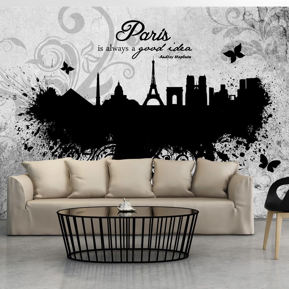 Artgeist - Papier peint - Paris is always a good idea - black and white 200x140 - Papier peint