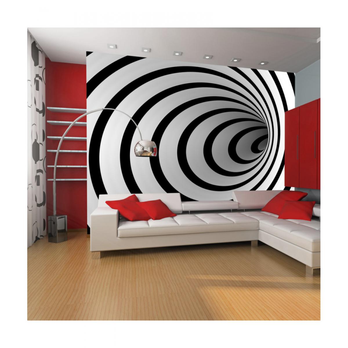 Artgeist - Papier peint - Tunnel 3D noir et blanc 300x231 - Papier peint