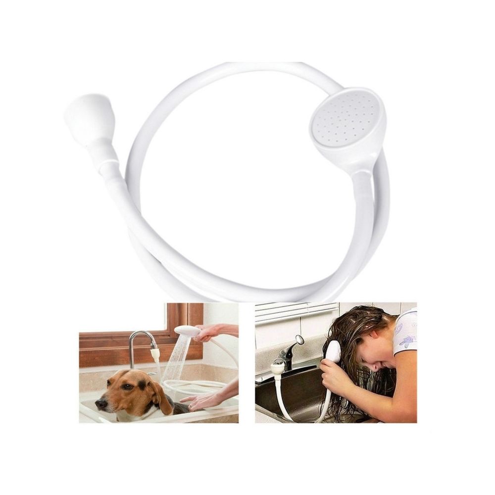 Wewoo - Pommeau de douche 2 PCS pour animaux de compagnie Multifonctionnel Simple Évier Buse Nettoyage Fournitures Blanc - Douchette et flexible