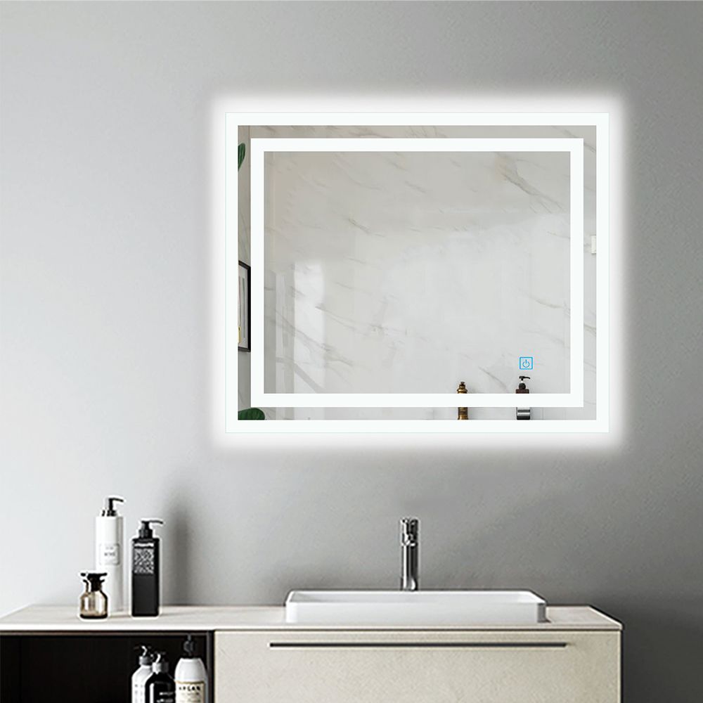 marque generique - Miroir de salle de bain avec lumières Led 60x50cm (LxH) - Miroir de salle de bain