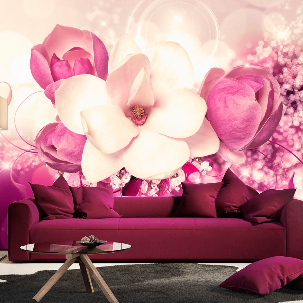 marque generique - 100x70 Papier peint Magnolias Fleurs Contemporain Amaranthine Admiration - Papier peint