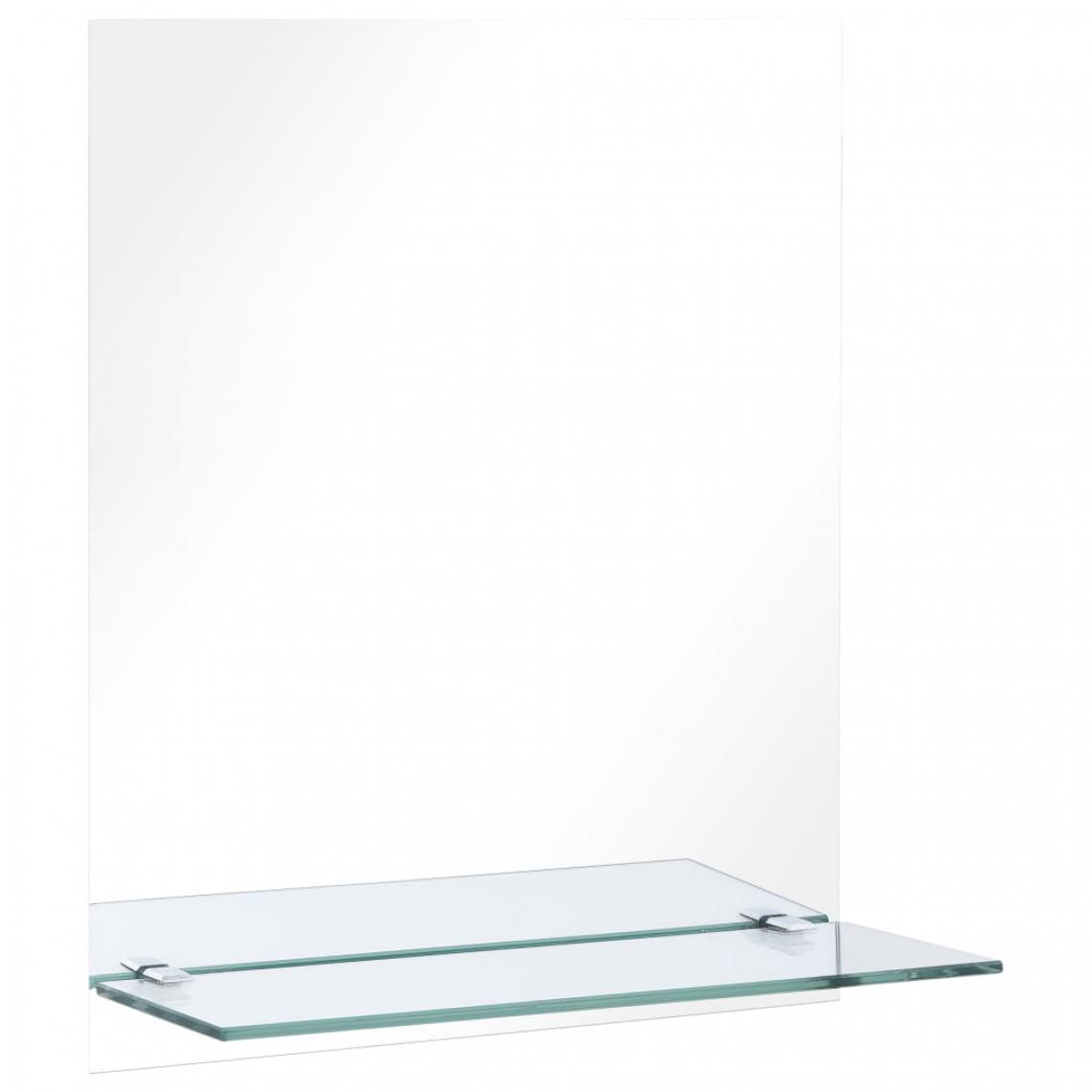 Icaverne - Icaverne - Miroirs categorie Miroir mural avec étagère 20x40 cm Verre trempé - Miroir de salle de bain