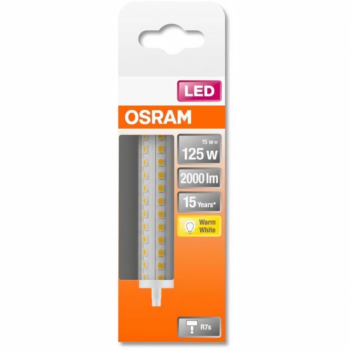 Osram - OSRAM Ampoule LED Crayon 118mm 15W=125 R7S chaud - Ampoules LED