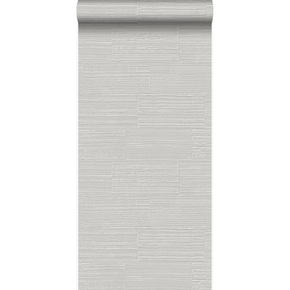Origin - Origin papier peint pierre naturelle brute rétro en appareil de panneresses gris clair - 347576 - 53 cm x 10.05 m - Papier peint