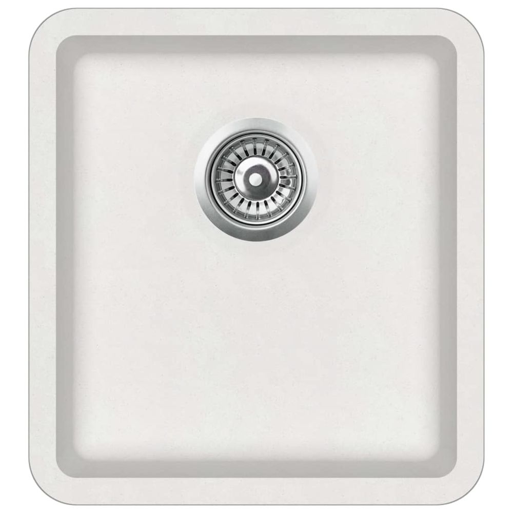 marque generique - Moderne Éviers & lavabos collection Mogadiscio Évier de cuisine Granit Seul lavabo Blanc - Evier
