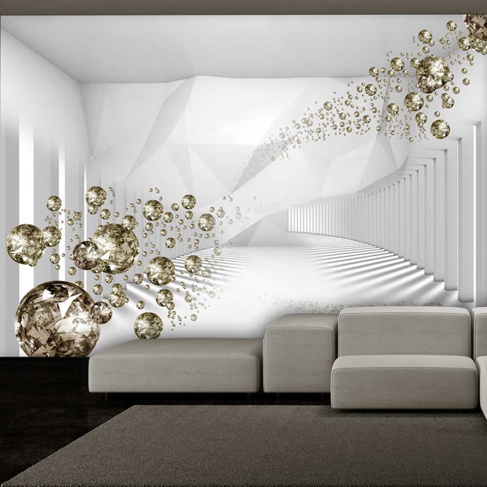 marque generique - 100x70 Papier peint Moderne Abstractions Splendide Diamond Corridor (Grey) - Papier peint
