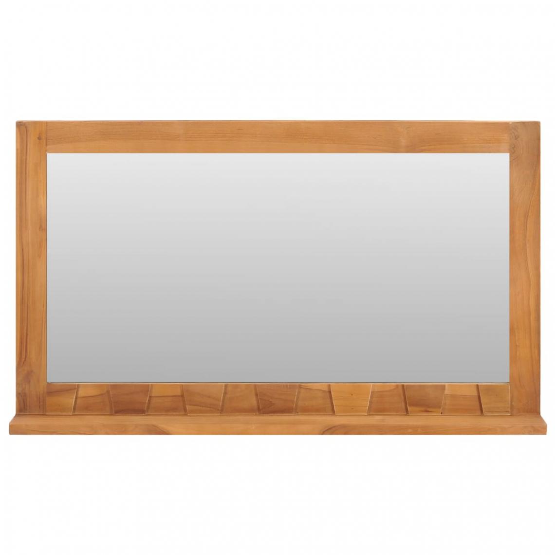Icaverne - Icaverne - Miroirs categorie Miroir mural avec étagère 100x12x60 cm Bois de teck massif - Miroir de salle de bain