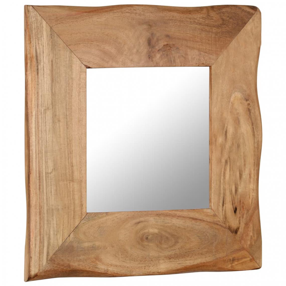 Chunhelife - Miroir cosmétique 50x50 cm Bois solide d'acacia - Miroir de salle de bain