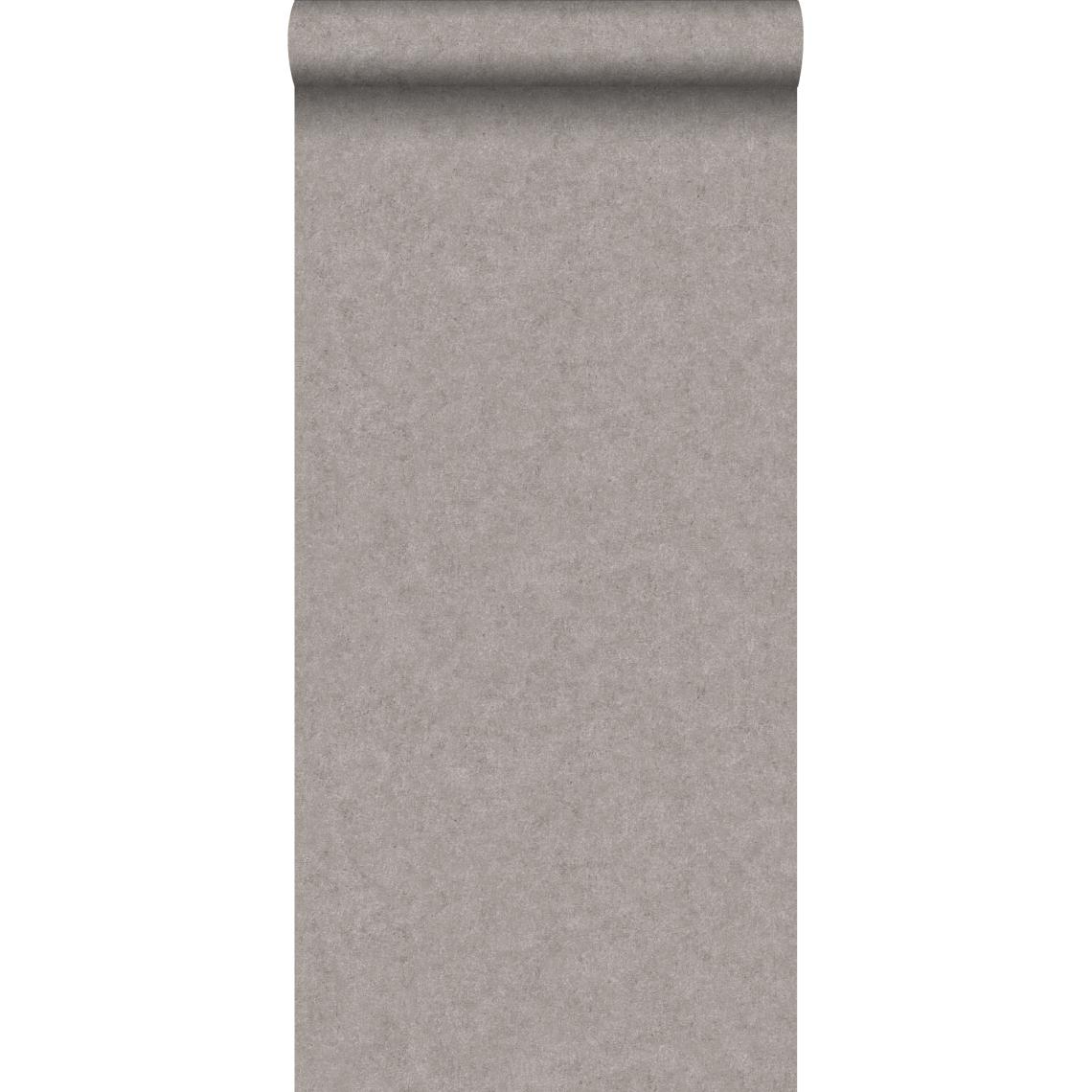 ESTAhome - ESTAhome papier peint uni effet béton marron - 138234 - 53 cm x 10,05 m - Papier peint