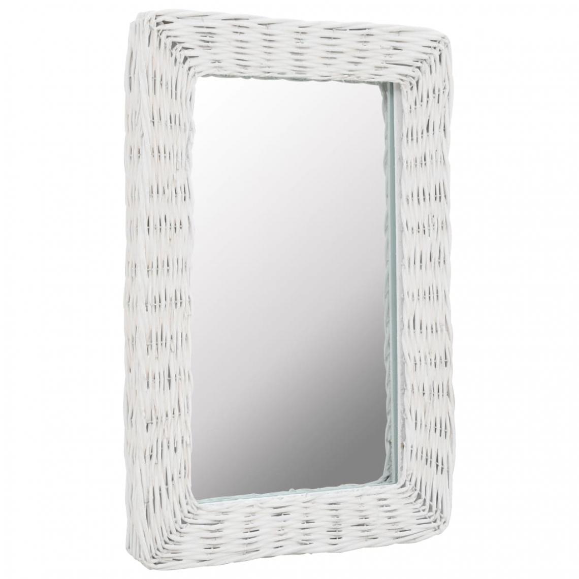 Chunhelife - Miroir Osier Blanc 40 x 60 cm - Miroir de salle de bain