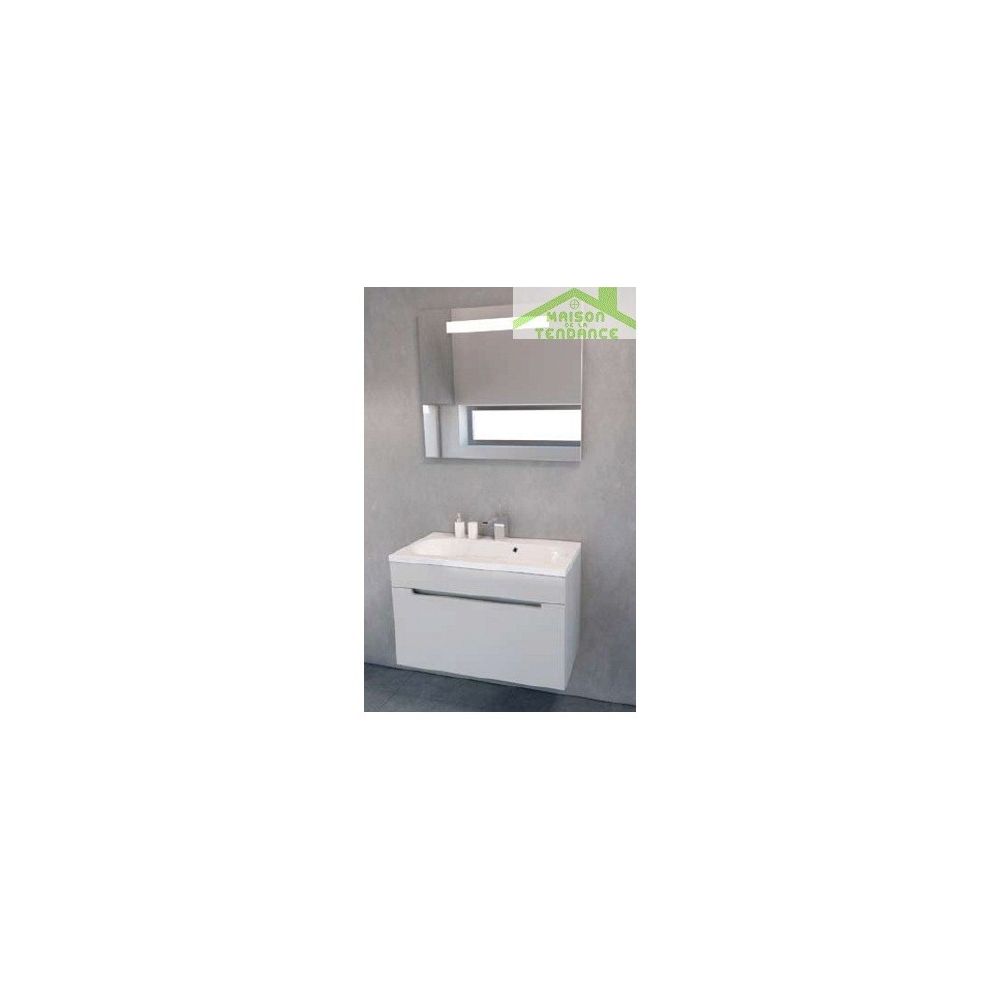 Riho - Ensemble meuble & lavabo RIHO ENNA SET 35 80x38 H 53,5 cm - Bois laqué brillant - Lavabo