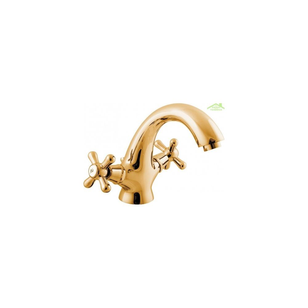 Rav - Mélangeur lavabo MORAVA avec siphon en or (doré) - Robinet de lavabo