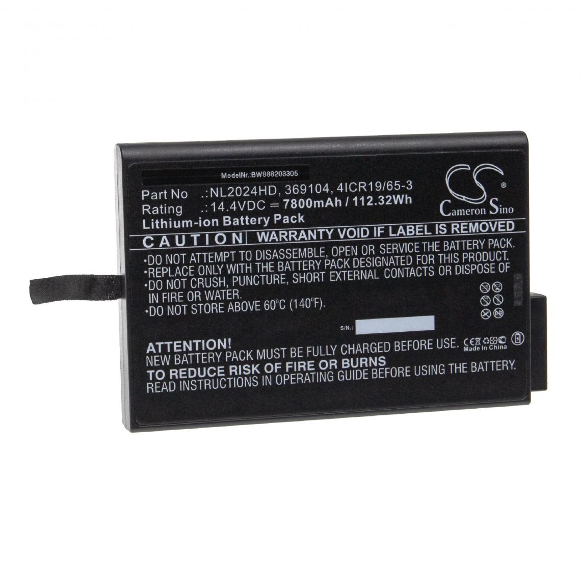 Vhbw - vhbw Batterie compatible avec Hamilton C2, C2 ventilator, C3, C3 ventilator appareil médical (7800mAh, 14,4V, Li-ion) - Piles spécifiques