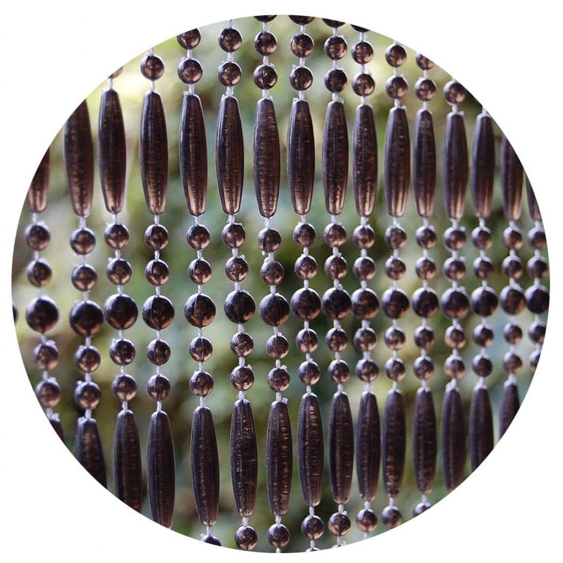 La Tenda - Rideau de porte en perles noires Fréjus 120 x 230 cm - Store compatible Velux