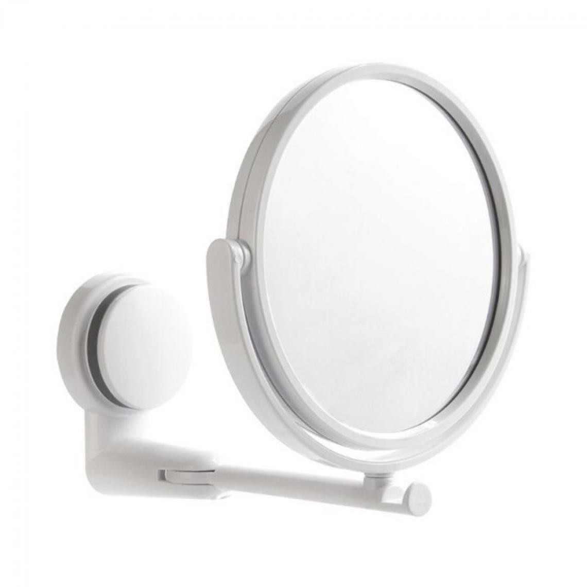 Universal - Miroir de maquillage pliant, miroir de toilette suspendu, miroir de toilette pivotant, miroir de rasage à bras pliant.(blanche) - Miroir de salle de bain