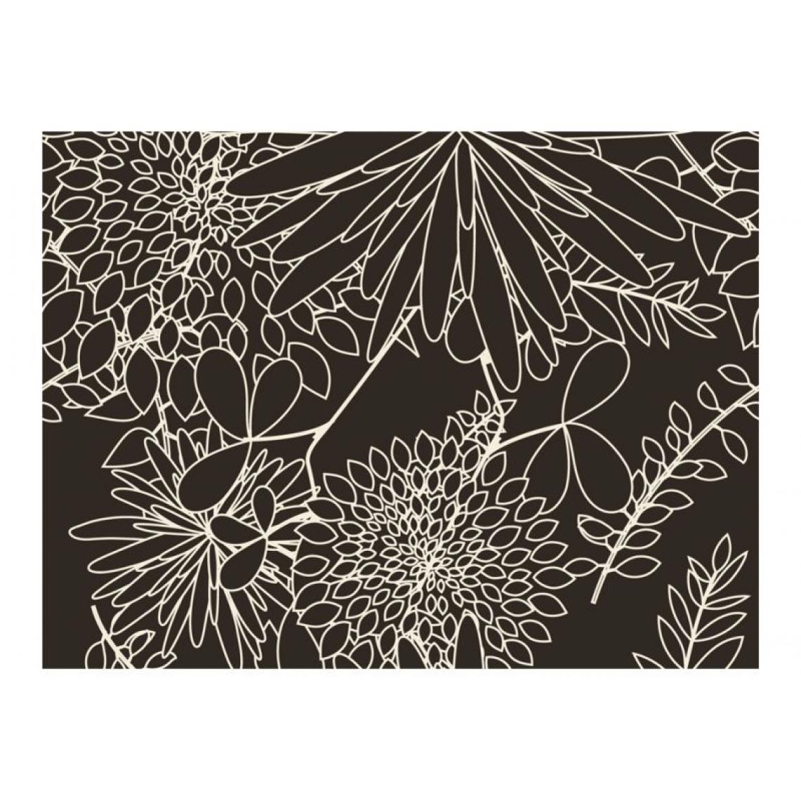 Artgeist - Papier peint - Motif floral noir et blanc .Taille : 250x193 - Papier peint