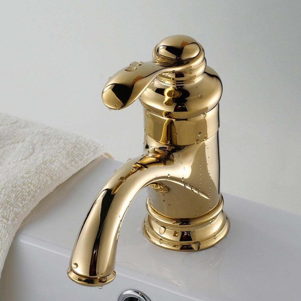 Kroos - Robinet lavabo mitigeur classique à diverses finitions doré - Robinet de lavabo