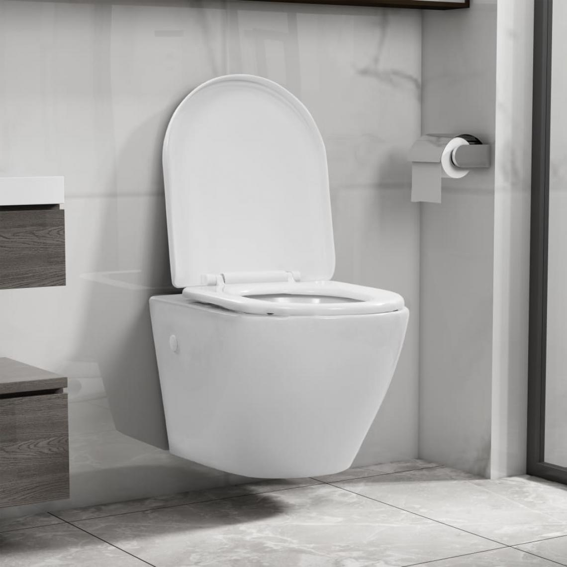 Icaverne - Contemporain Toilettes et bidets ligne São Tomé Toilette suspendue au mur sans rebord Céramique Blanc - WC