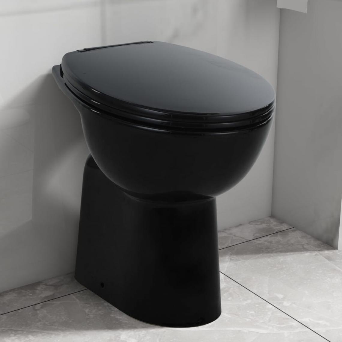 Icaverne - Admirable Toilettes et bidets ligne Saint-Domingue Toilette haute sans bord fermeture douce 7 cm Céramique Noir - WC