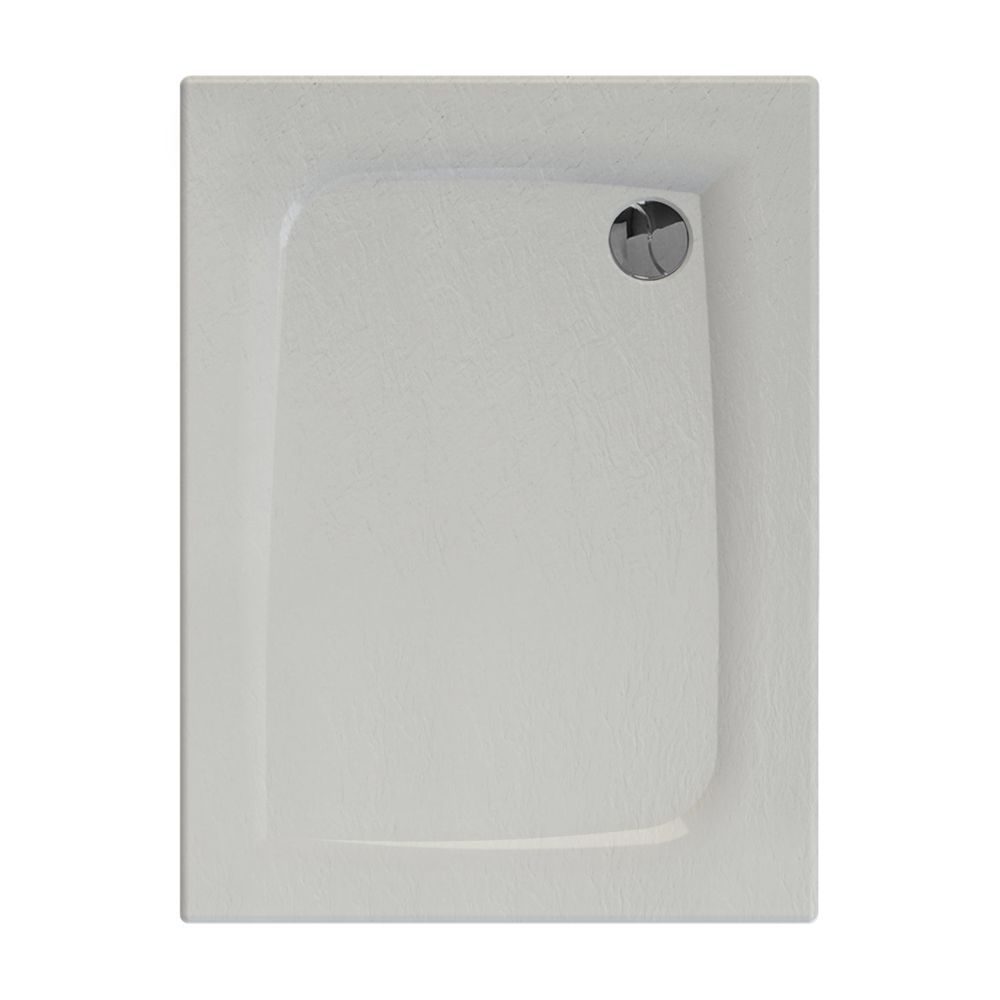 Allibert - Receveur de douche rect effet pierre Mooneo - L. 100 x l. 80 cm - Blanc - Receveur de douche
