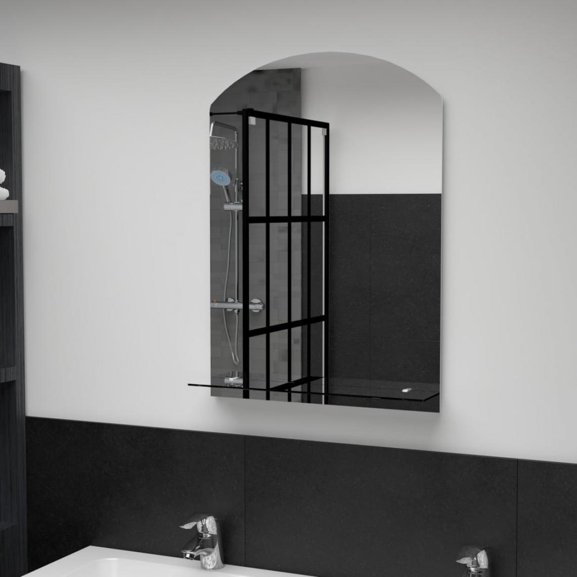 Chunhelife - Miroir mural avec étagère 50x70 cm Verre trempé - Miroir de salle de bain