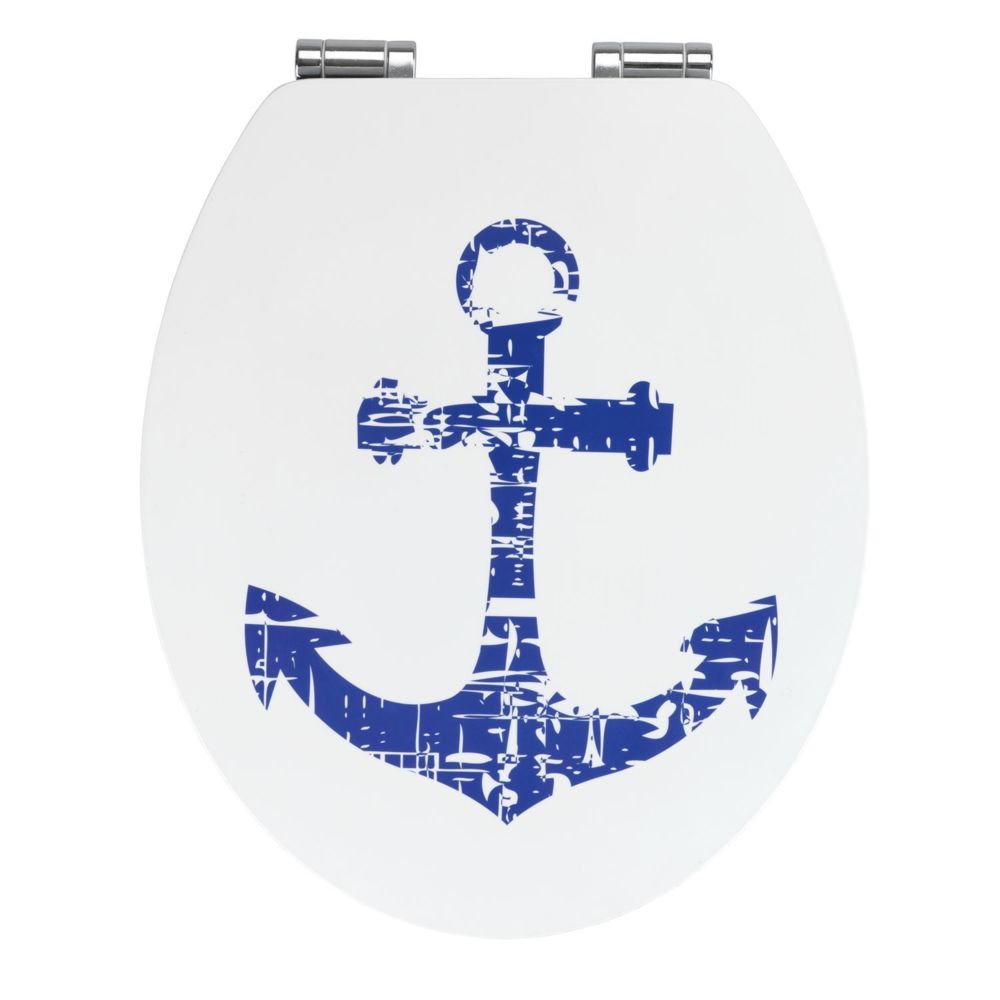 Wenko - Abattant WC en MDF design bord de mer Shore - Blanc - Abattant WC