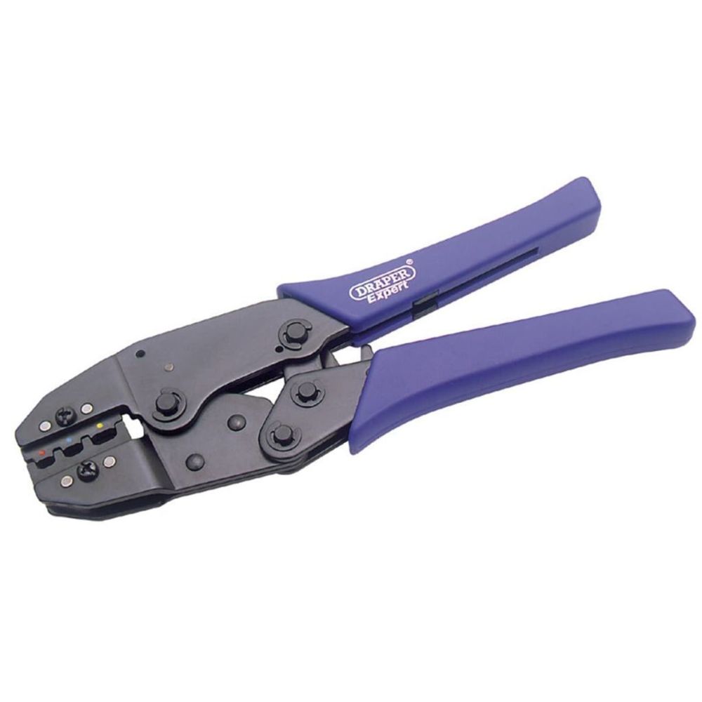 Draper Tools - Draper Tools Expert Outil de sertissage de borne à cliquet Bleu 35574 - Fils et câbles électriques
