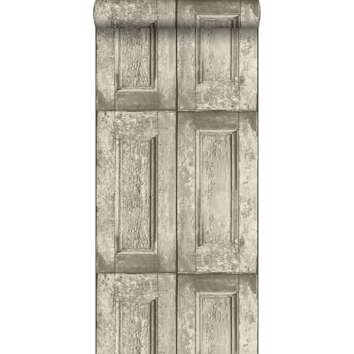 ESTAhome - ESTAhome papier peint portes à panneaux marron clair - 138206 - 53 cm x 10,05 m - Papier peint