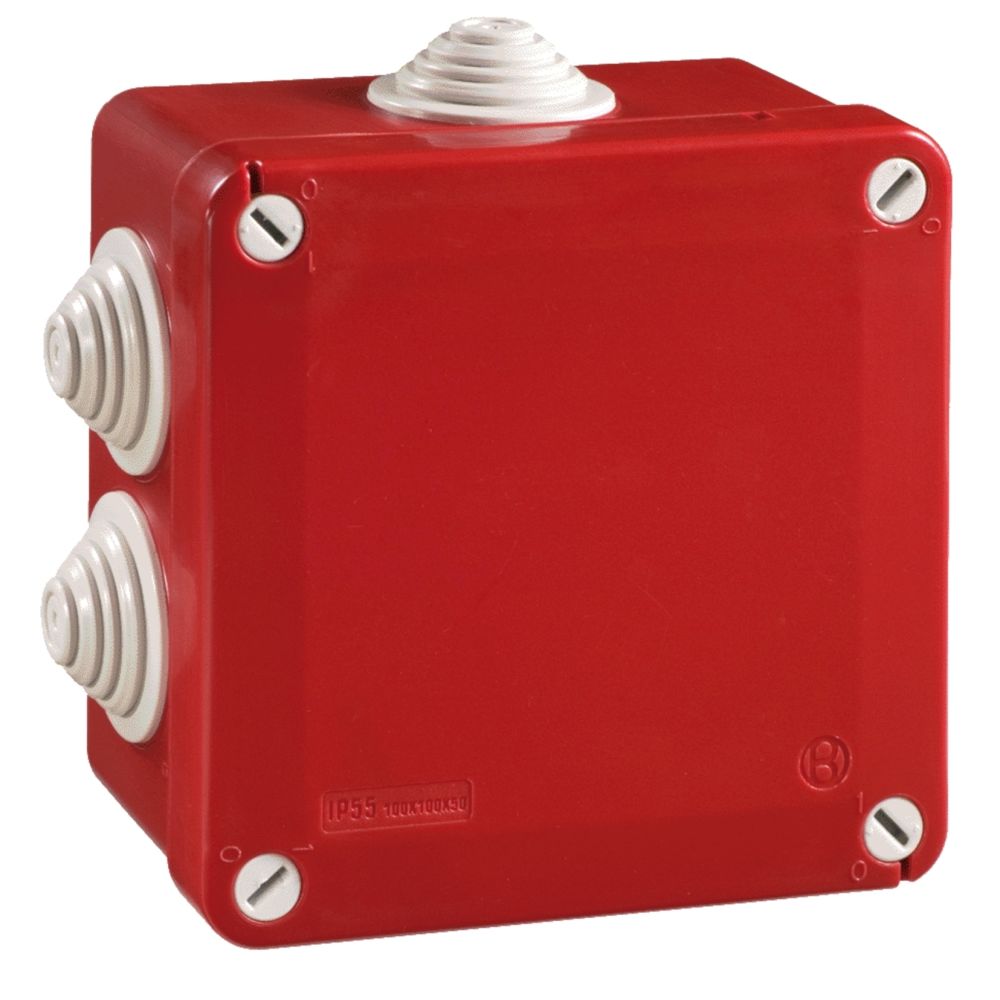 Iboco - boite de dérivation - a tétines - 100 x 100 x 50 mm - rouge - boite étanche - iboco 05546 - Boîtes de dérivation