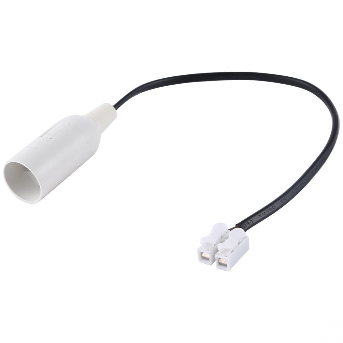 Wewoo - Support de base de douille de lampe E14 avec câble de fil électriquelongueur de câble 28 cm blanc - Douilles électriques