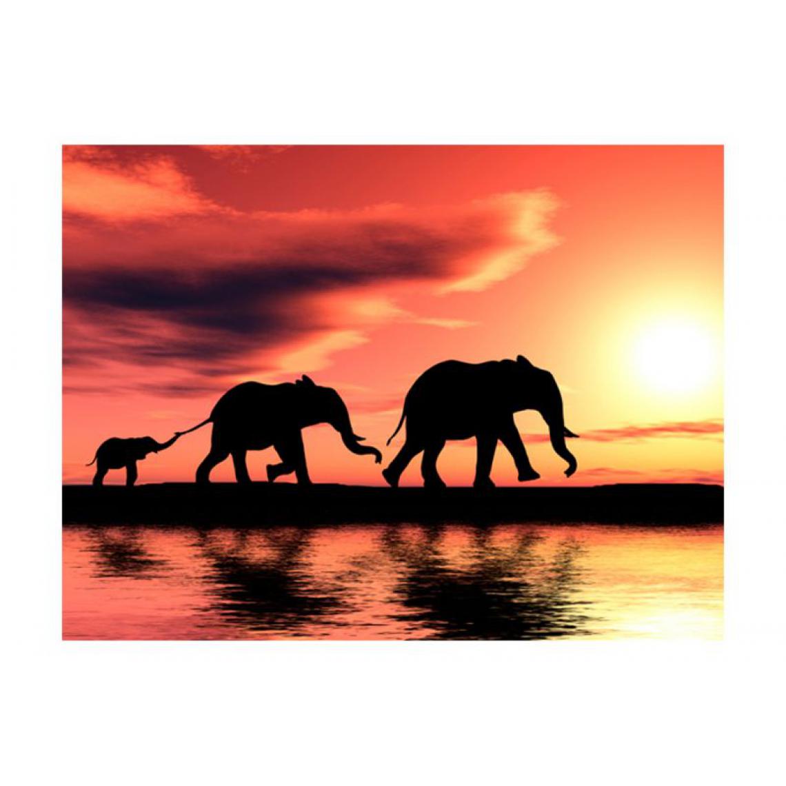 Artgeist - Papier peint - éléphants: famille .Taille : 250x193 - Papier peint