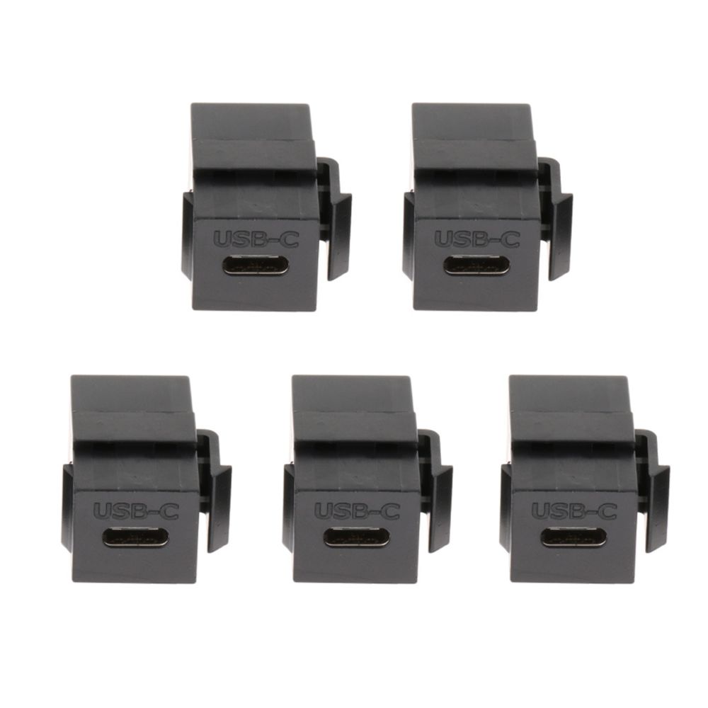 marque generique - Connecteur Keystone USB type C pour panneau de prise de plaque murale noir - Fiches électriques