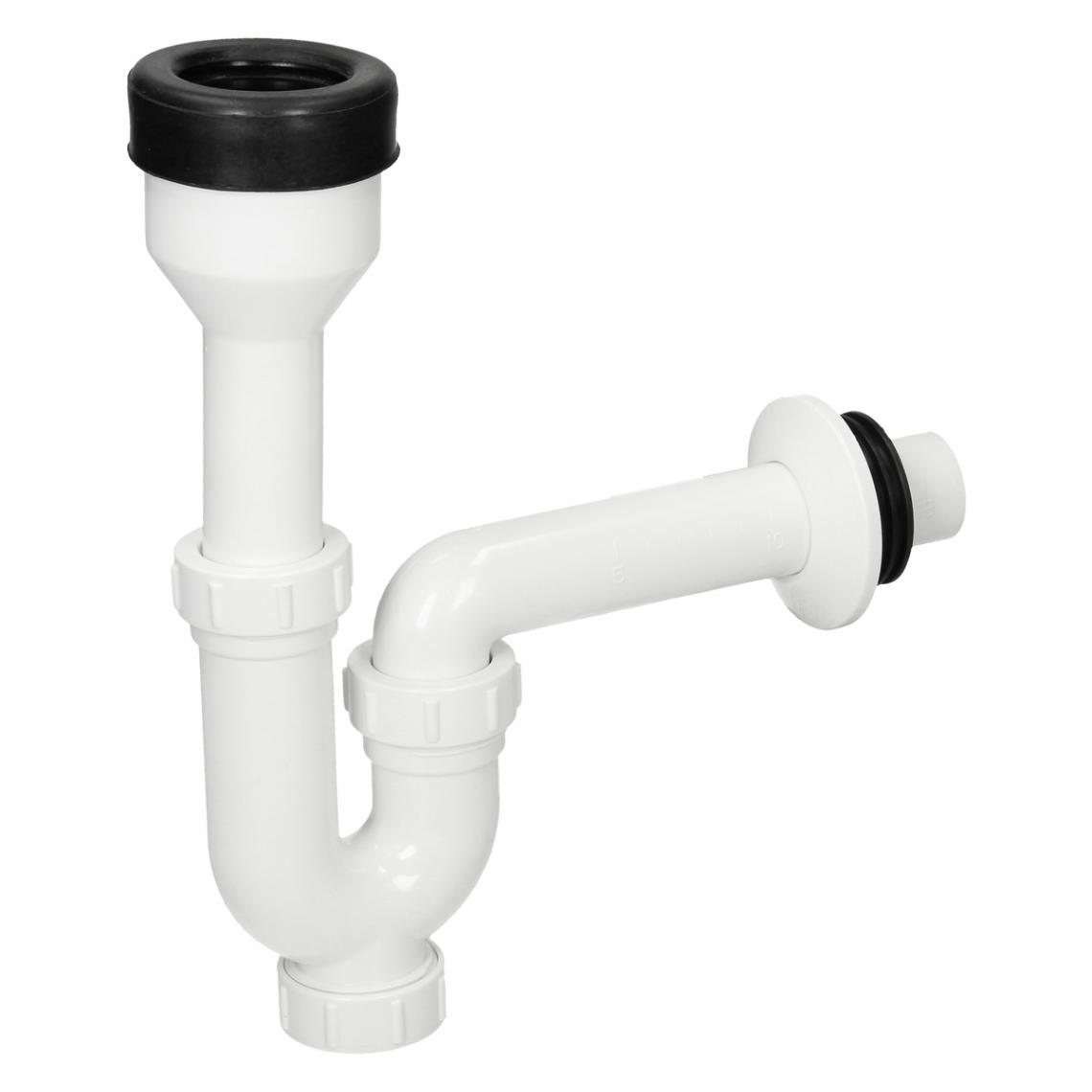 Ecd Germany - Siphon tube pour urinoir DN 32mm blanc en plastique ensemble pour installation - Bonde de lavabo