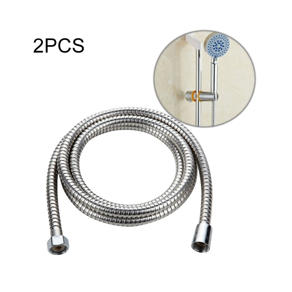 Wewoo - Pommeau de douche 2 tuyaux en acier inoxydable flexible de pomme de de tuyau de PCS 2m interface de noyau de cuivre de l'eau de bain anti-éclatement - Douchette et flexible