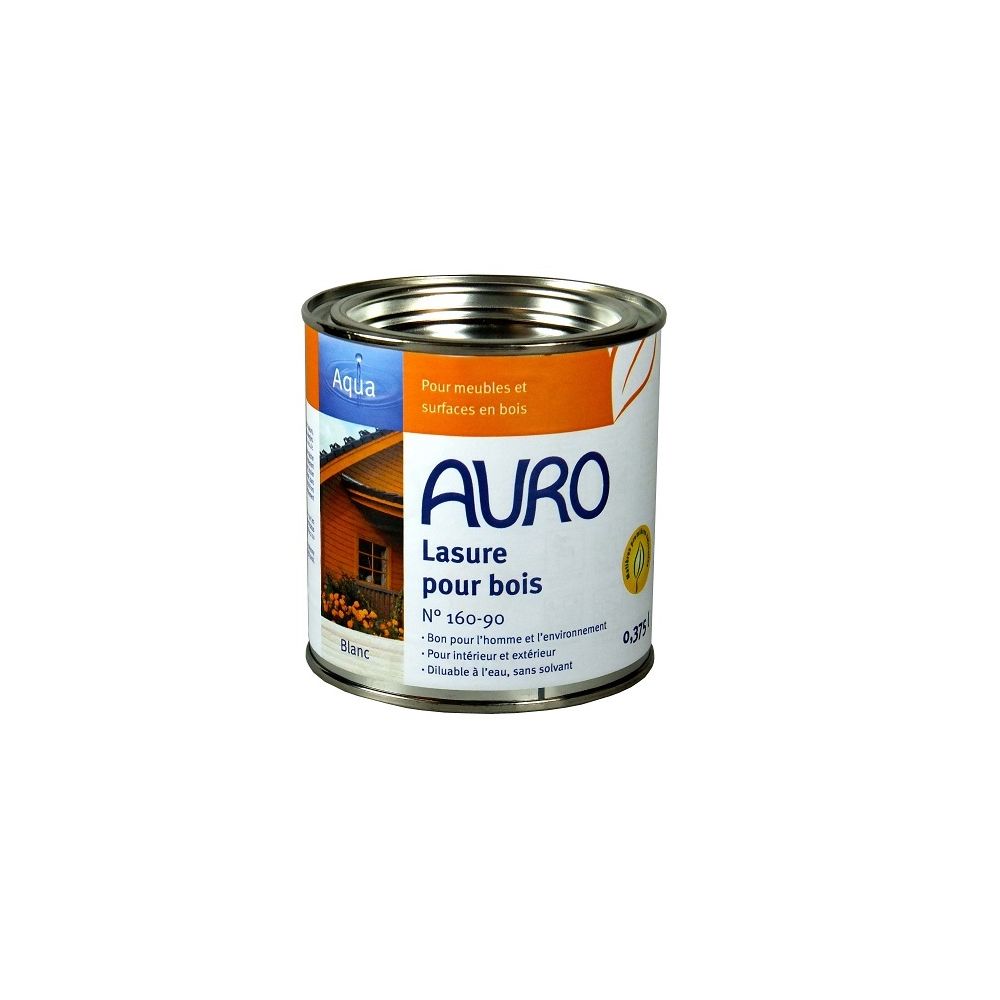 Auro - Auro - Lasure pour bois diluable (Blanc) 0,375L - N°160-90 - Peinture intérieure