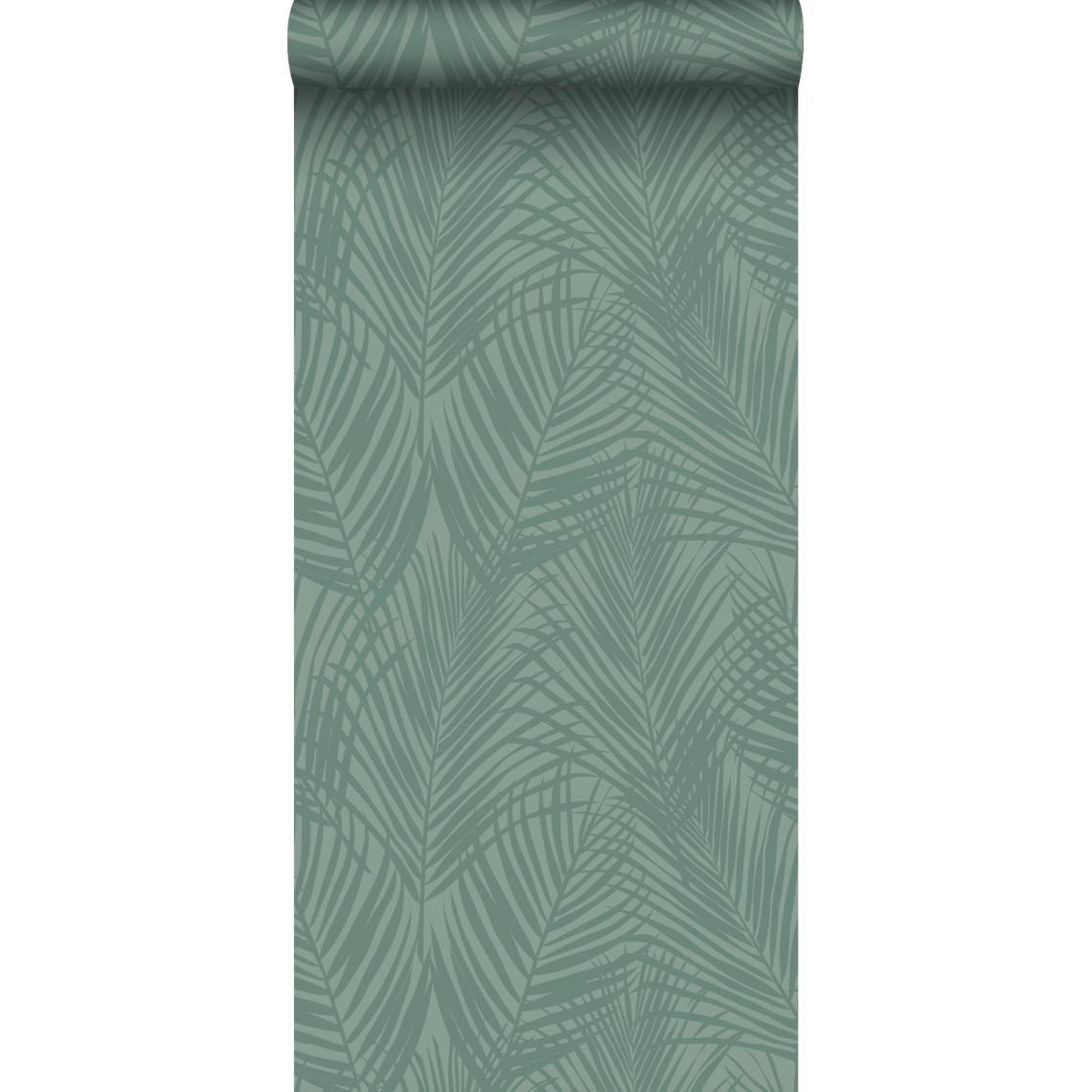 ESTAhome - ESTAhome papier peint feuilles de palmier vert grisé - 139302 - 0.53 x 10.05 m - Papier peint