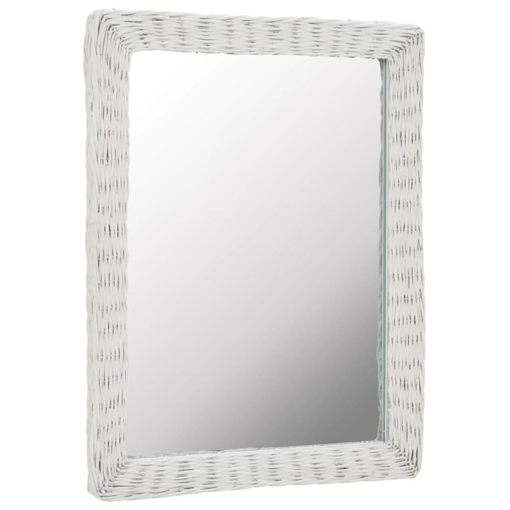 marque generique - Inedit Décorations collection Oulan-Bator Miroir Osier Blanc 60 x 80 cm - Miroir de salle de bain