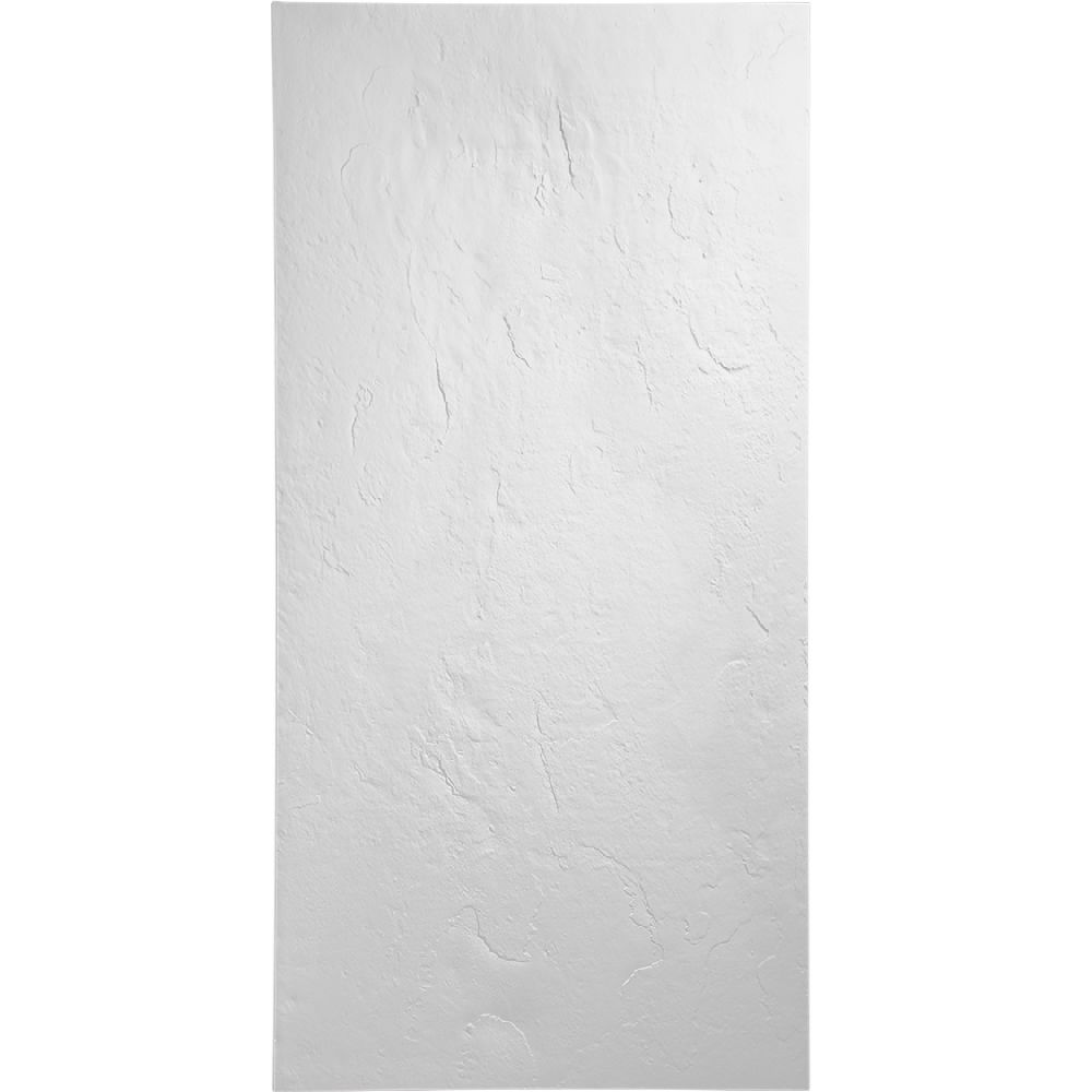 U-Tile - Panneau d'habillage mural en résine blanc imitation ardoise - 250 x 100 cm livré avec natte étanche pré montée pour étanchéité périphérique - Receveur de douche