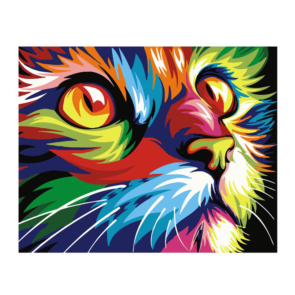 marque generique - Peinture acrylique diy par numéro kit sur toile peinture d'illustration peinture-chaton - Fibre de verre & papier à peindre