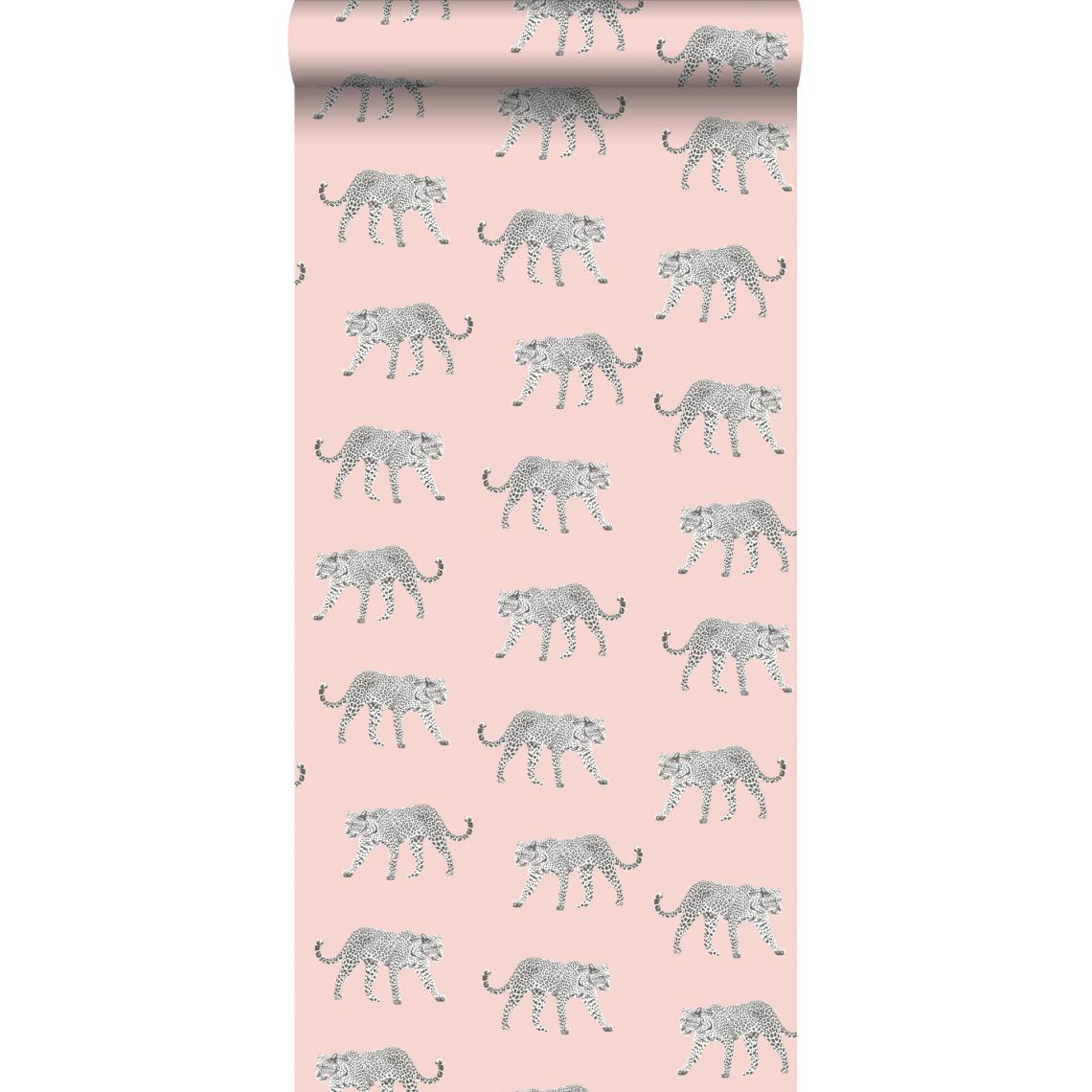 ESTAhome - ESTAhome papier peint léopards rose clair - 139177 - 0.53 x 10.05 m - Papier peint