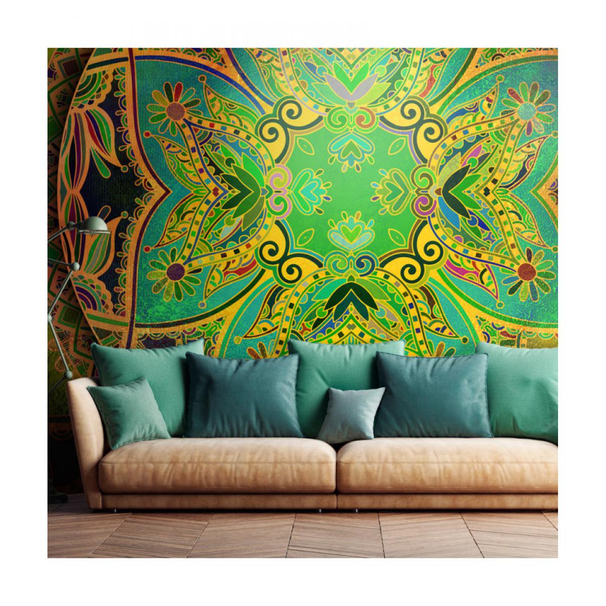 Artgeist - Papier peint - Mandala: Emerald Fantasy 100x70 - Papier peint