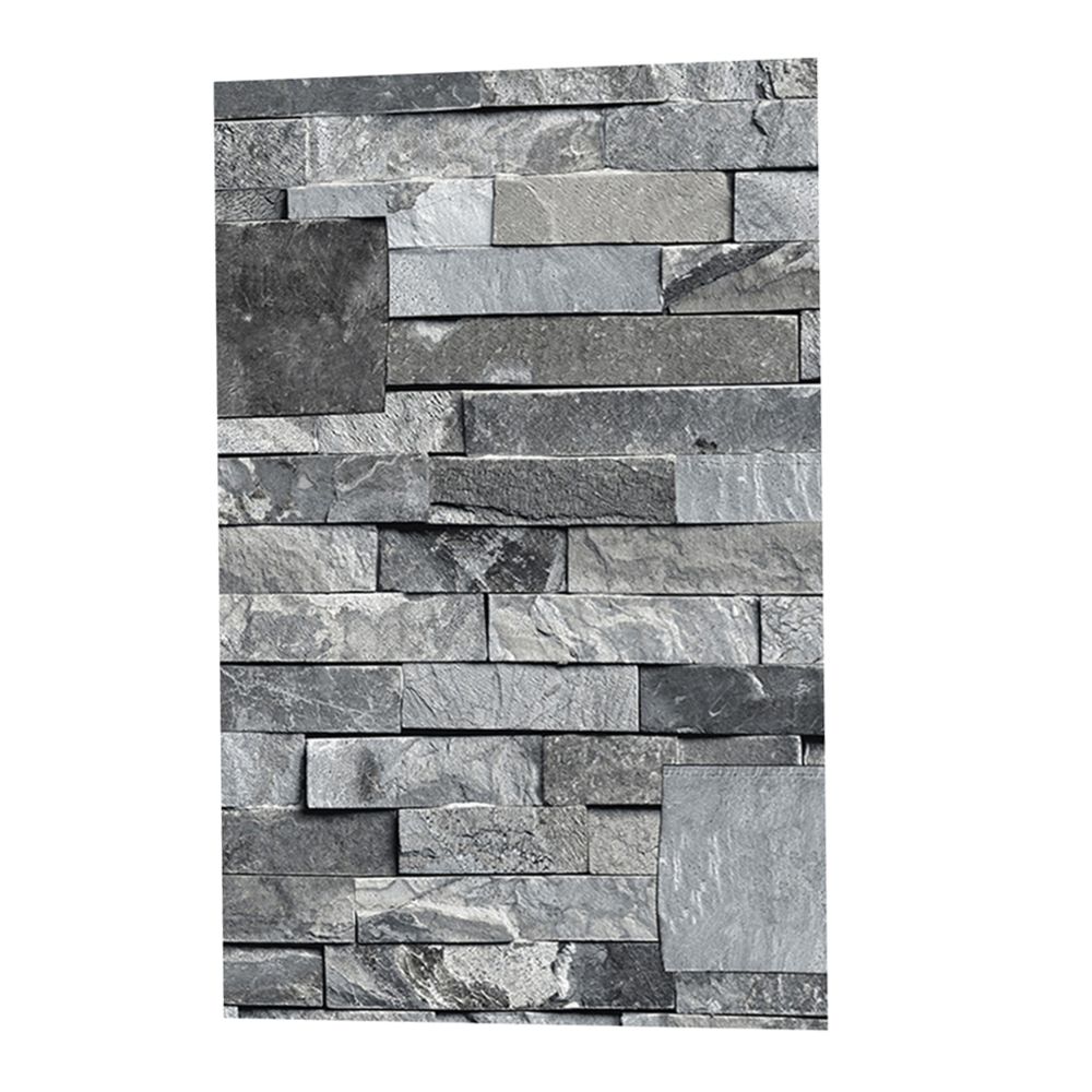 marque generique - Revêtement de mur de papier peint vintage de pierre de brique 3D papier peint gris - Décor carrelage mural