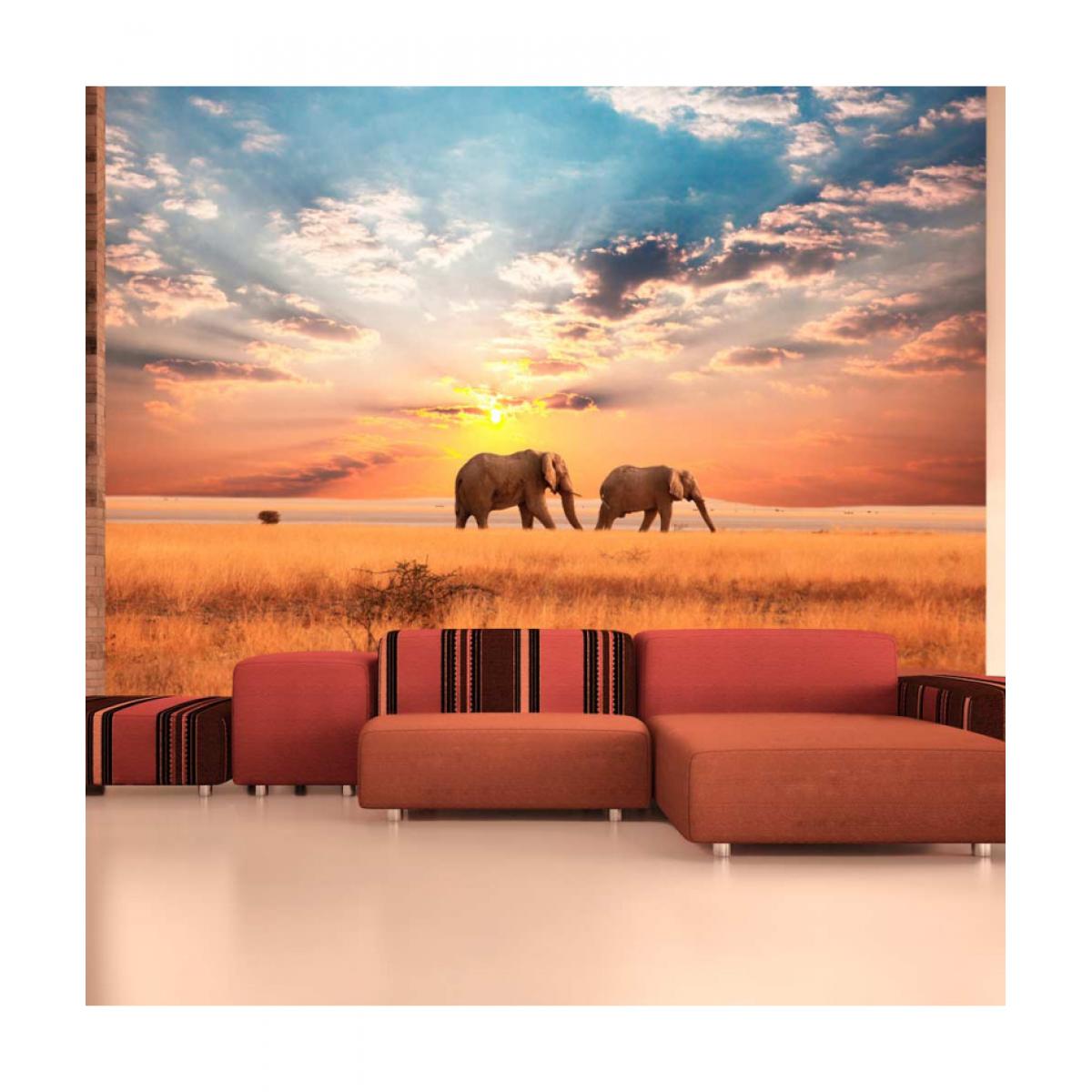 Artgeist - Papier peint - Éléphants de savane d'Afrique 350x270 - Papier peint