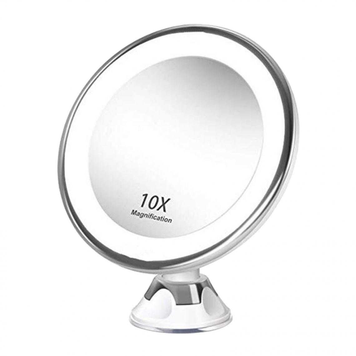 marque generique - 10X Grossissant Miroir De Maquillage Grossissement LED Miroir Cosmétique Léger Style 2 - Miroir de salle de bain