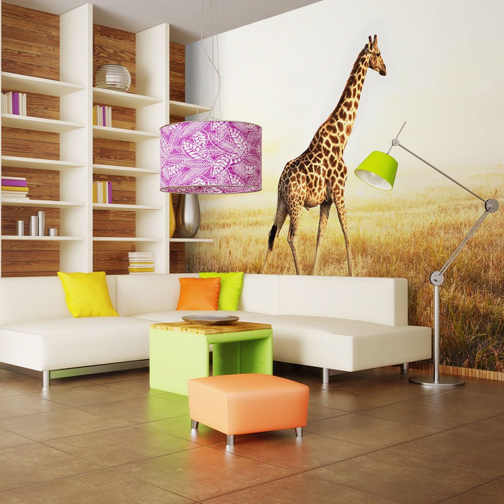 Bimago - Papier peint - girafe - promenade - Décoration, image, art | Animaux | - Papier peint
