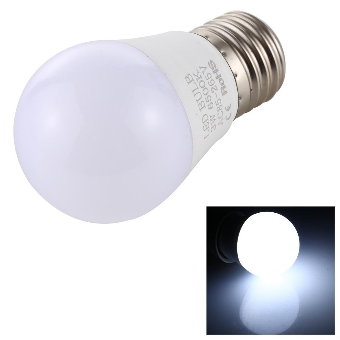 Wewoo - 3W 270LM LED ampoule à économie d'énergie lumière blanche 6000-6500K AC 85-265V - Ampoules LED