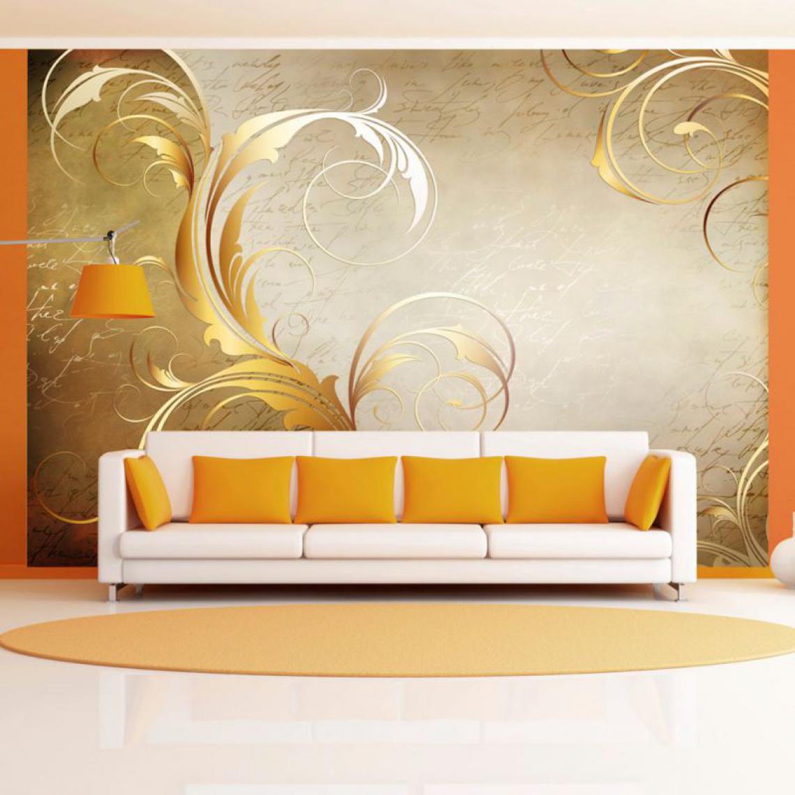 Artgeist - Papier peint - Gold leaf .Taille : 250x175 - Papier peint