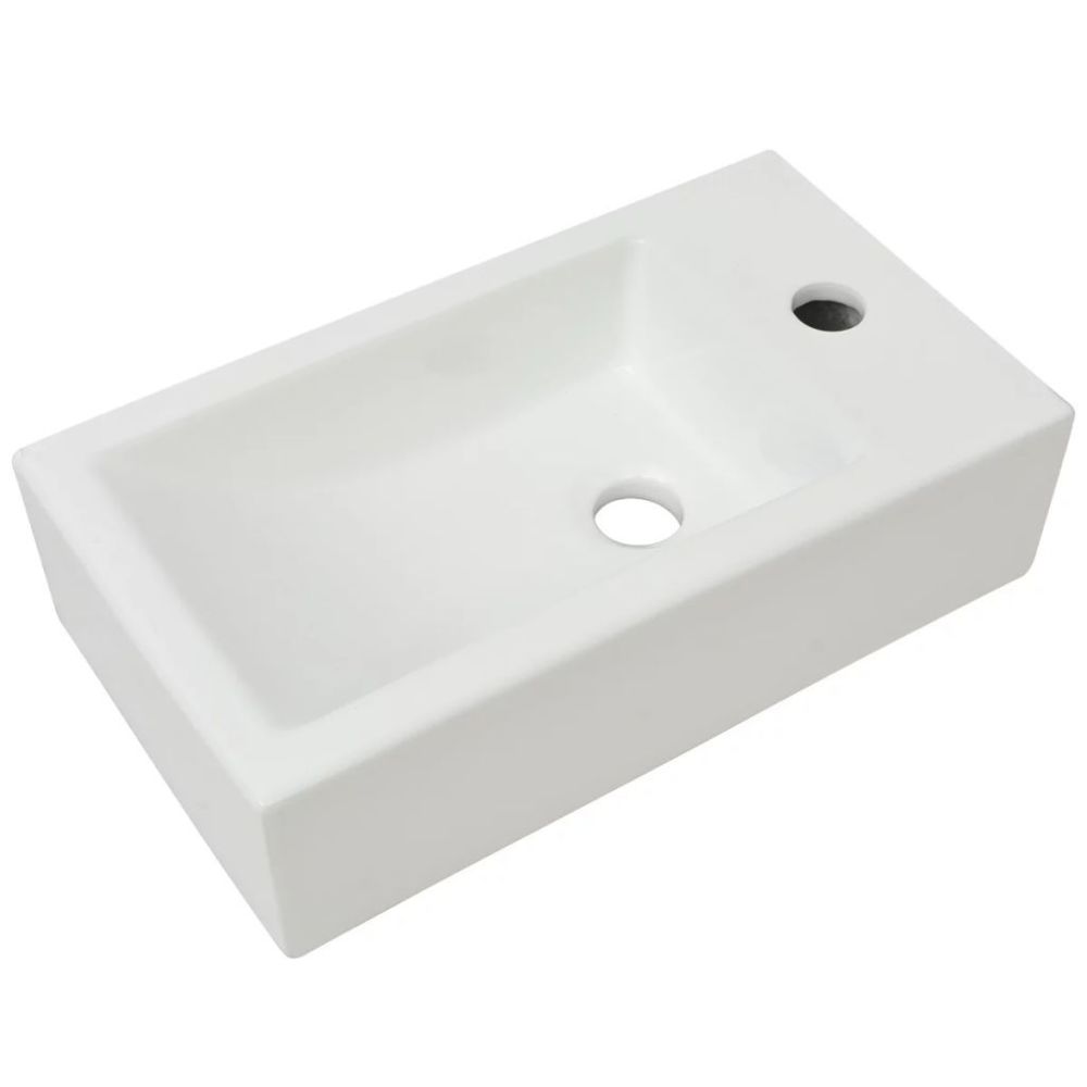 marque generique - Icaverne - Lavabos categorie Vasque + trou de robinet Céramique Blanc 46 x 25,5 x 12 cm - Lavabo