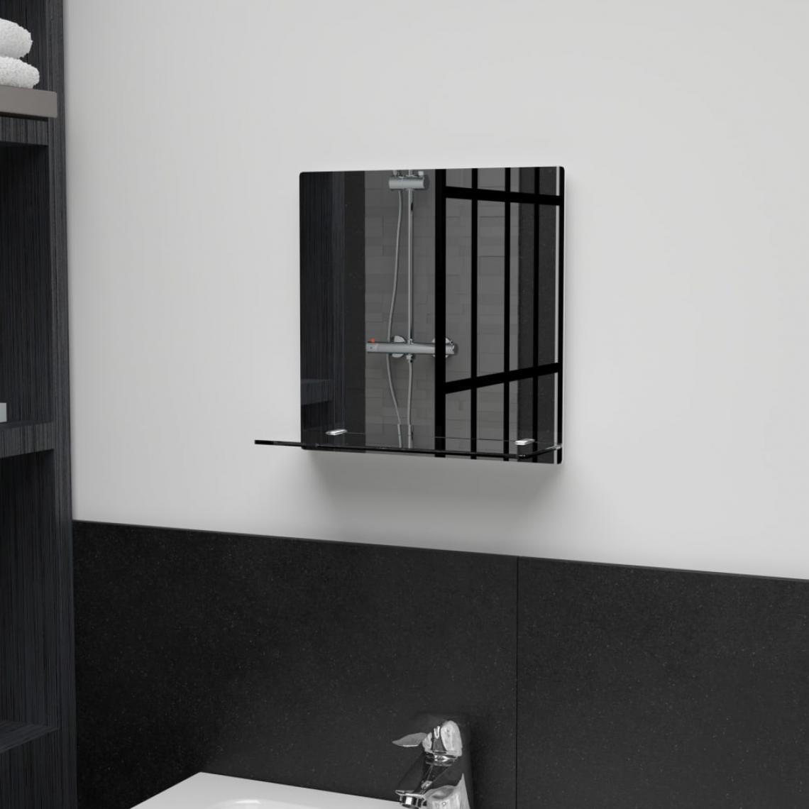 Chunhelife - Miroir mural avec étagère 30x30 cm Verre trempé - Miroir de salle de bain